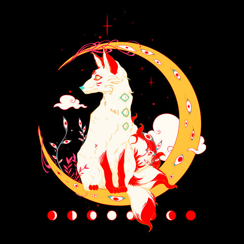 Light Kitsune Fox, Matte Art Print Poster