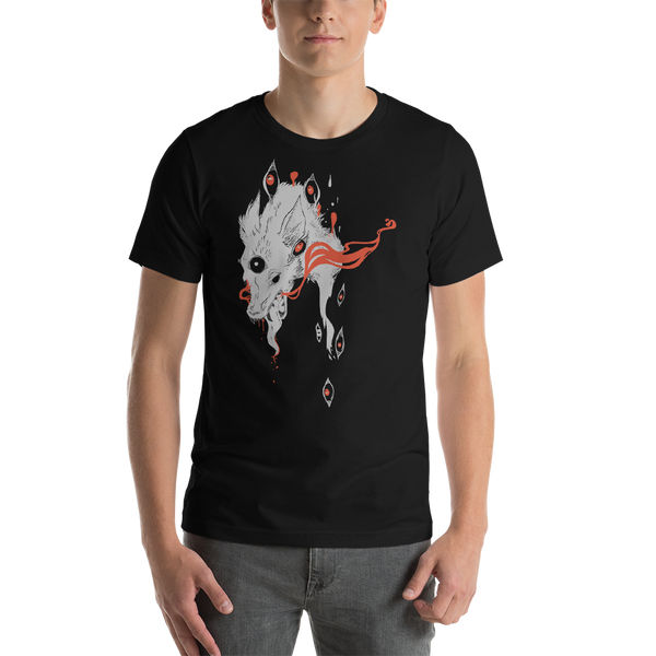 Magic Wolf With Third Eye, Black Unisex T-Shirt