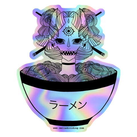 Monster Girl Ramen, Holographic Sticker