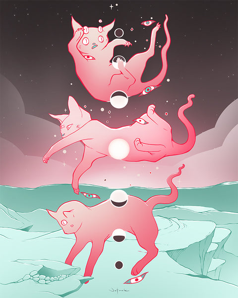Cat Phases, Matte Art Print Poster