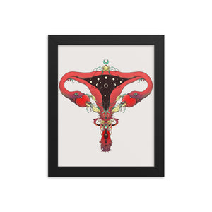 Snake Uterus Lilith, Framed Art Print