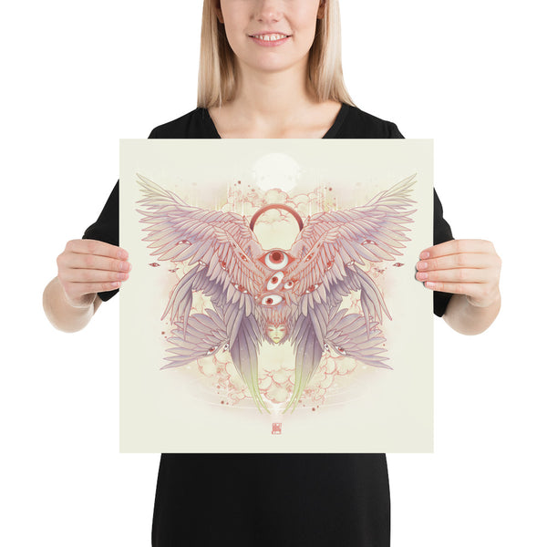 Biblically Accurate Angel, Seraph Art Print, Weirdcore Decor