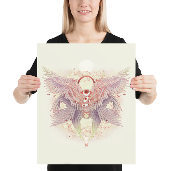 Biblically Accurate Angel, Seraph Art Print, Weirdcore Decor