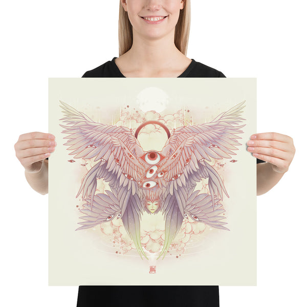 Biblically Accurate Angel, Seraph Art Print, Weirdcore Decor