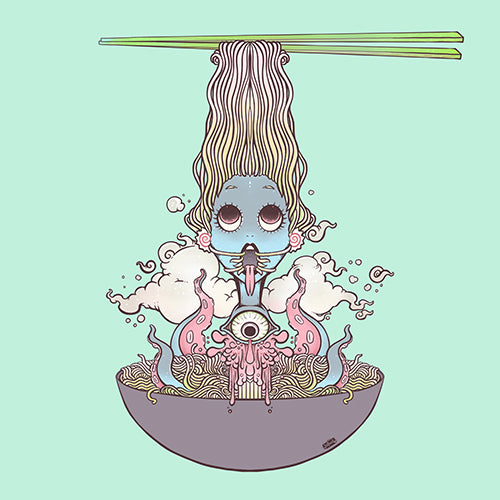 Ramen Noodle Girl, Matte Art Print Poster