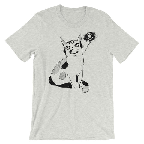 Strange Cat Shirt, Unisex T-Shirt, Ash White
