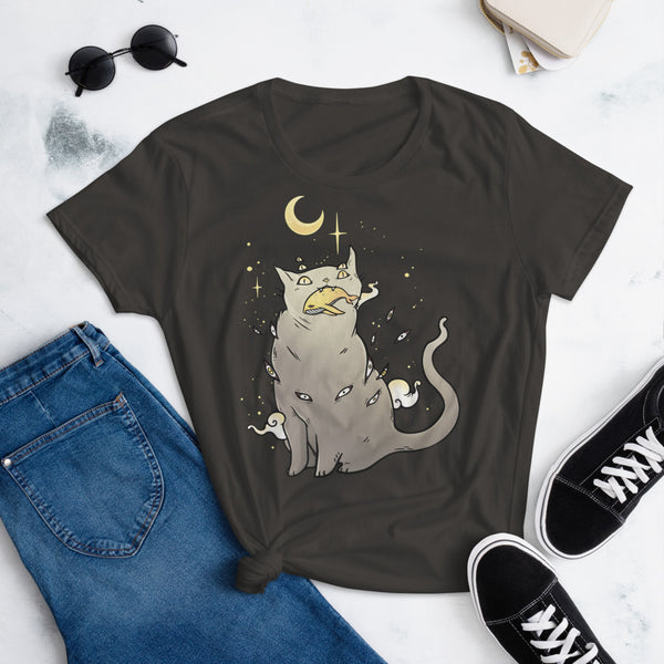 Cat And Whale, Ladies T-Shirt