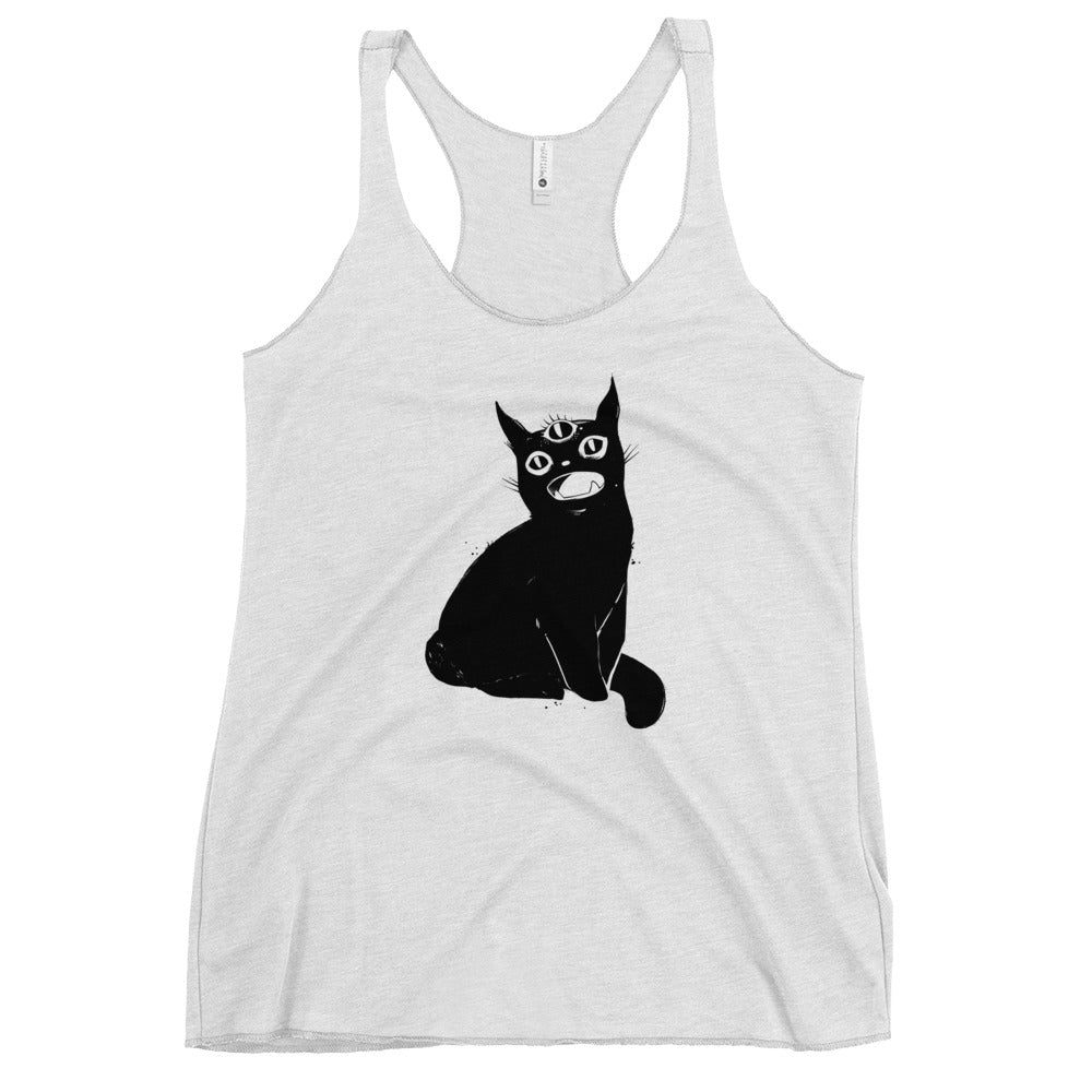 Black Cat With Third Eye Tank Top, Gothic Clothing