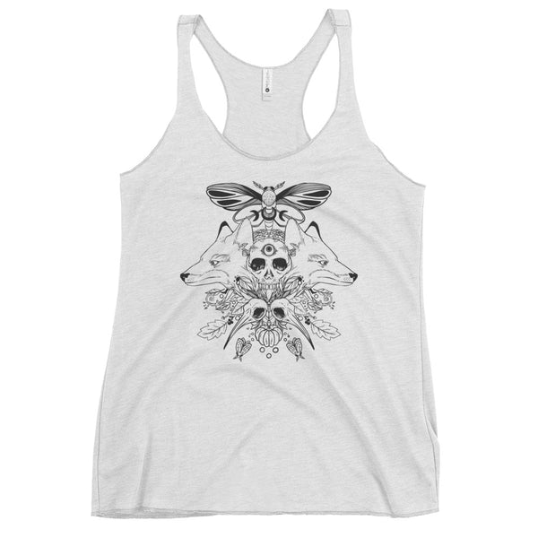 Foxes And Skull, Racerback Tank Top
