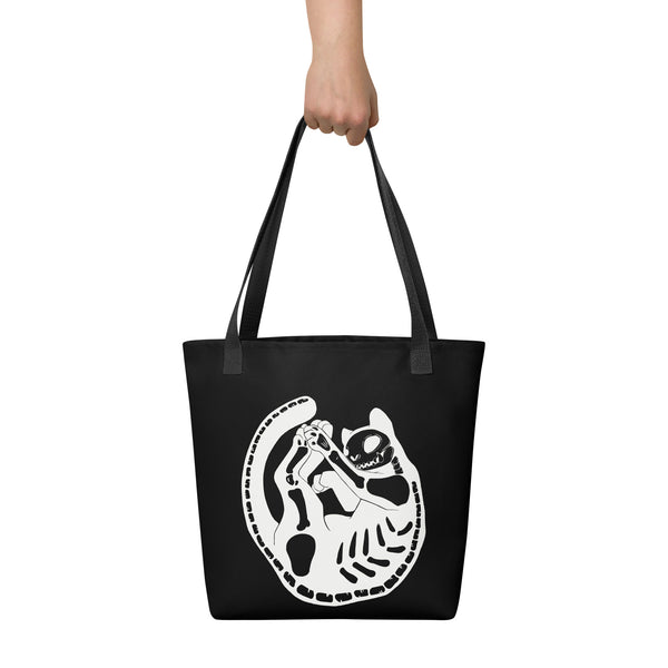 Skeleton Cat, Tote Bag