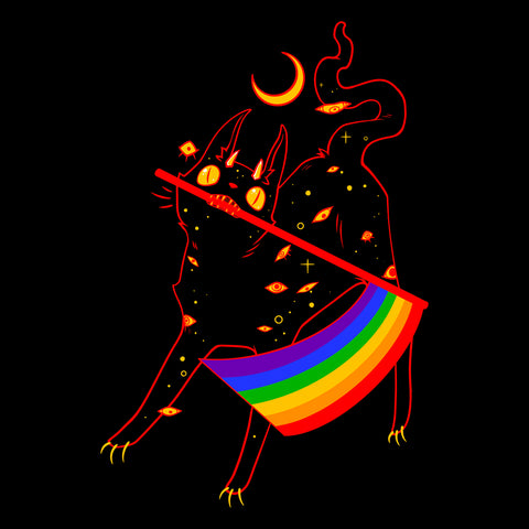 Pride Flag Cat, Matte Art Print Poster