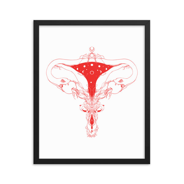 Snake Uterus Lilith, Framed Art Print