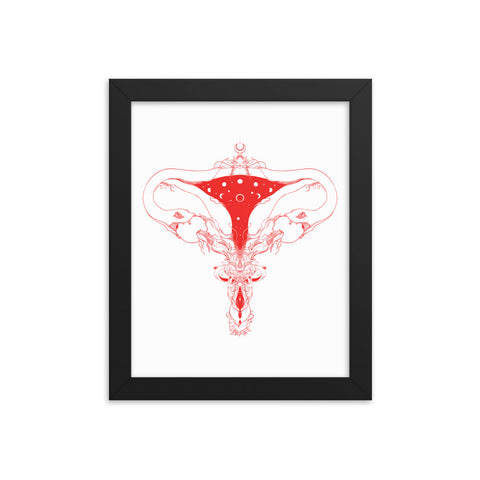 Snake Uterus Lilith, Framed Art Print