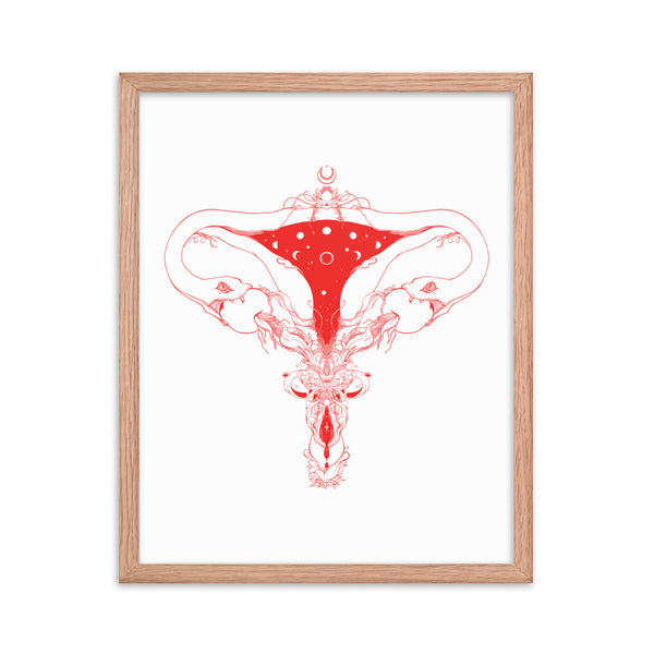 Snake Uterus Lilith, Framed Art Print