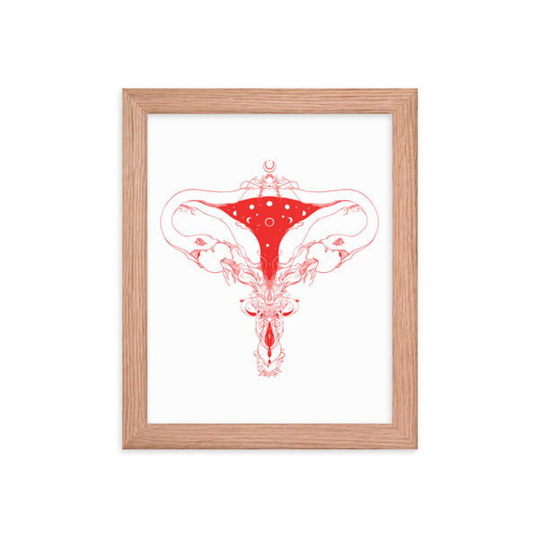 Snake Uterus Lilith, Framed Art Print