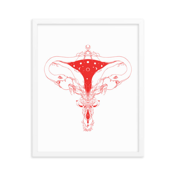 Snake Uterus Lilith, Framed Art Print