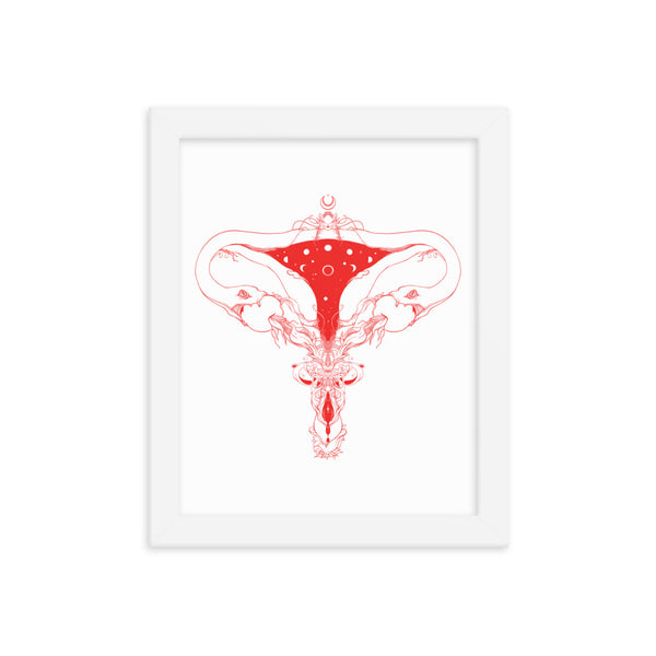 Snake Uterus Lilith, Framed Art Print