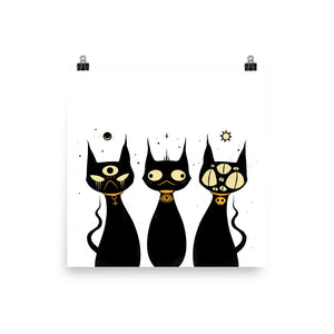 Wise Cats, Matte Art Print Poster