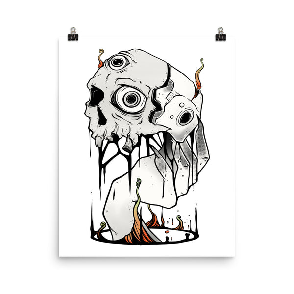Skull And Hand, Matte Art Print Poster