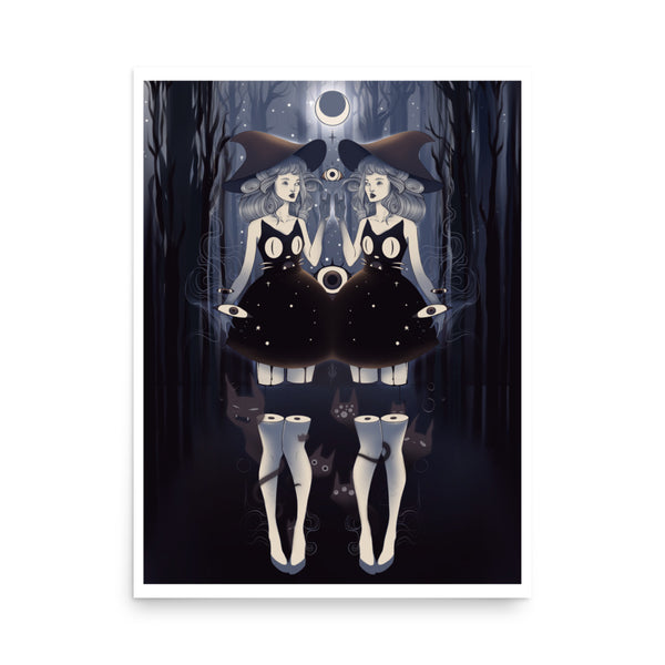Witch Twins, Matte Art Print Poster