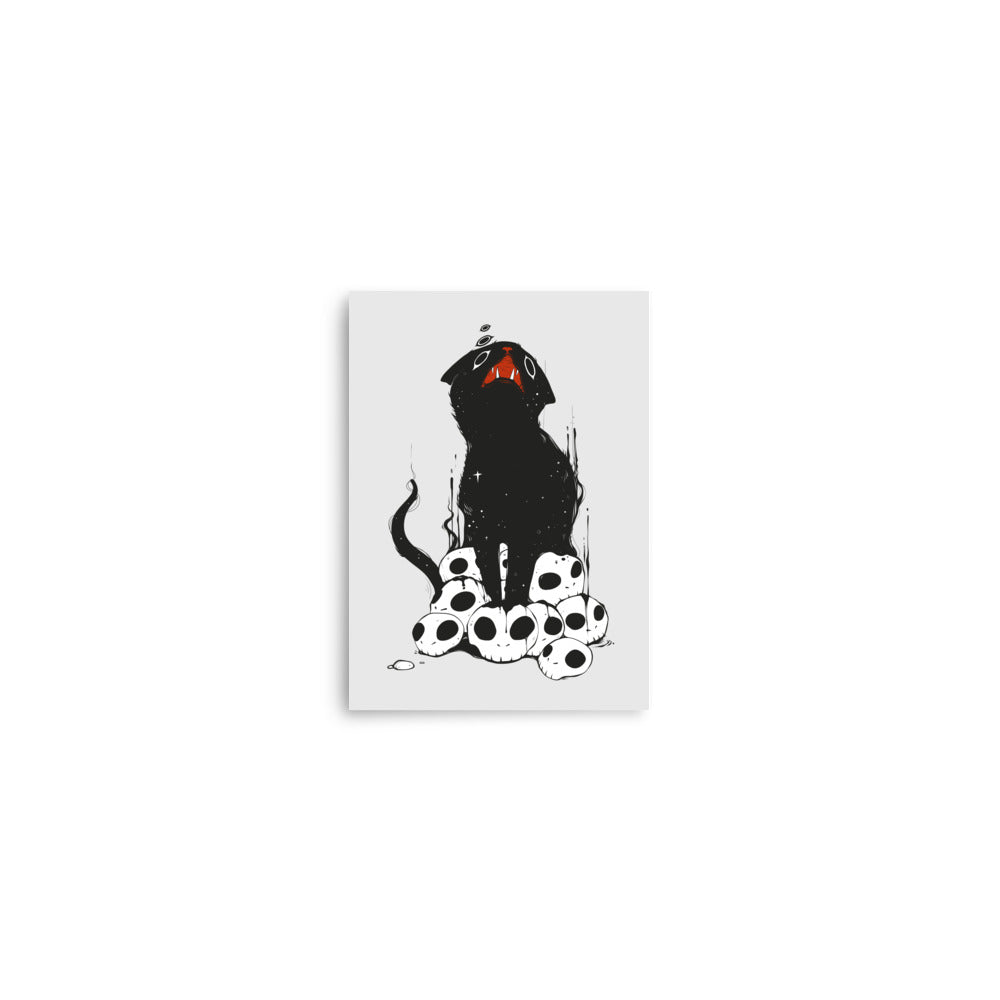 Cat On Skulls 2, Matte Art Print Poster