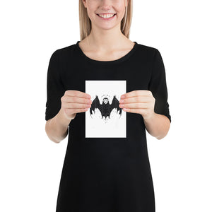 Witch Bat Woman Art Print, Gothic Wall Art