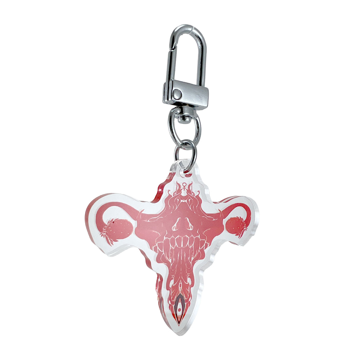 Death Metal Uterus Keychain, Feminist Accessories