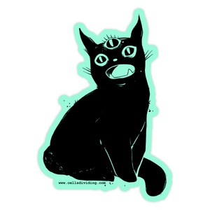 Third Eye Cat, Glow In The Dark Sticker