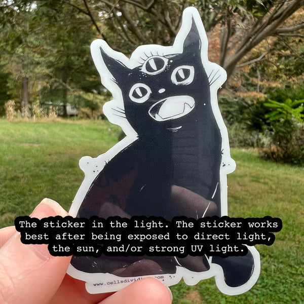 Third Eye Cat, Glow In The Dark Sticker