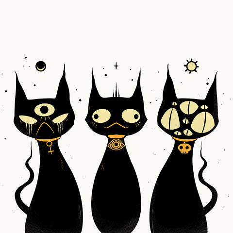 Wise Cats, Matte Art Print Poster