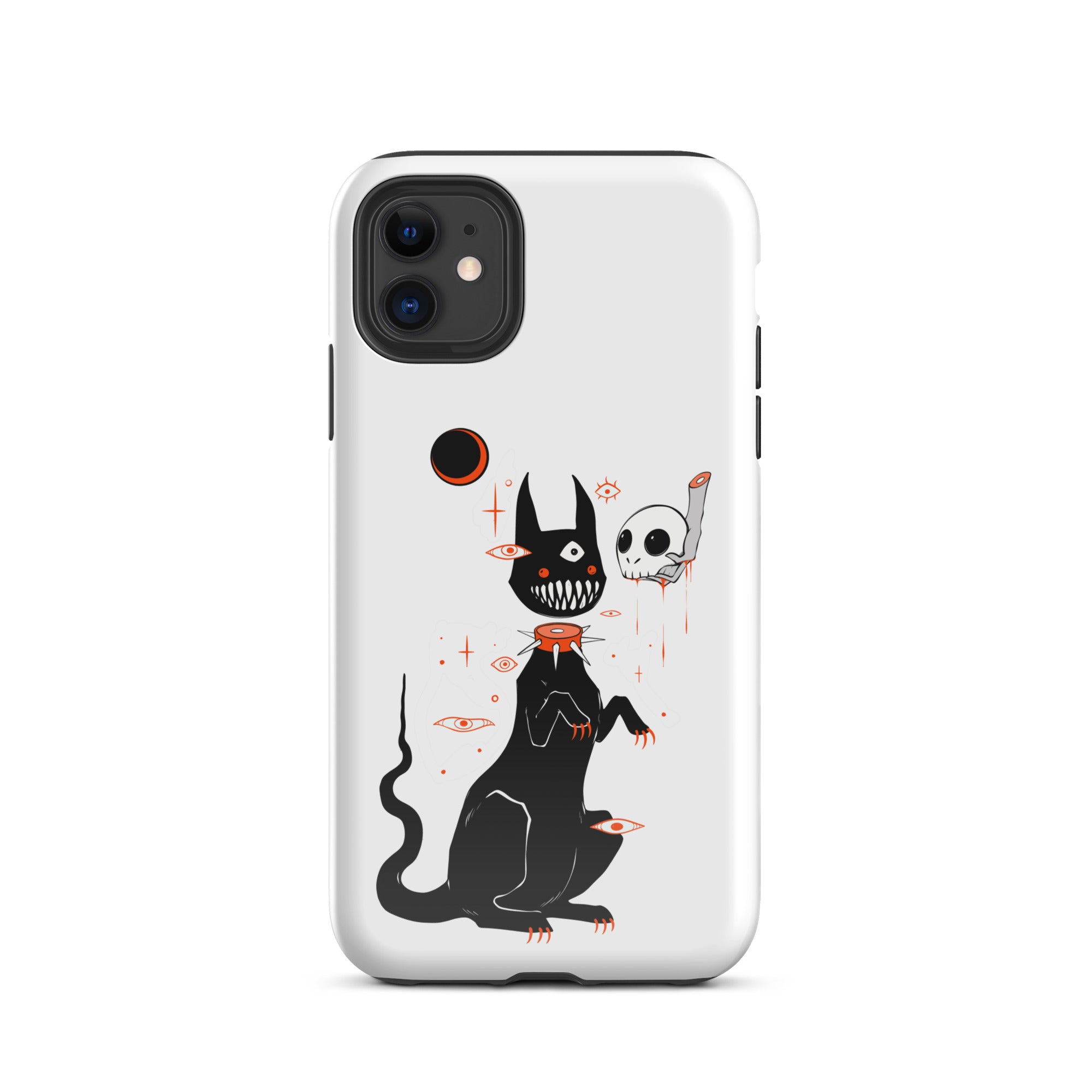 Black Cat & Skull Phone Case, Goth Accessories