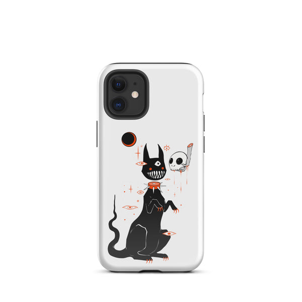 Black Cat & Skull Phone Case, Goth Accessories