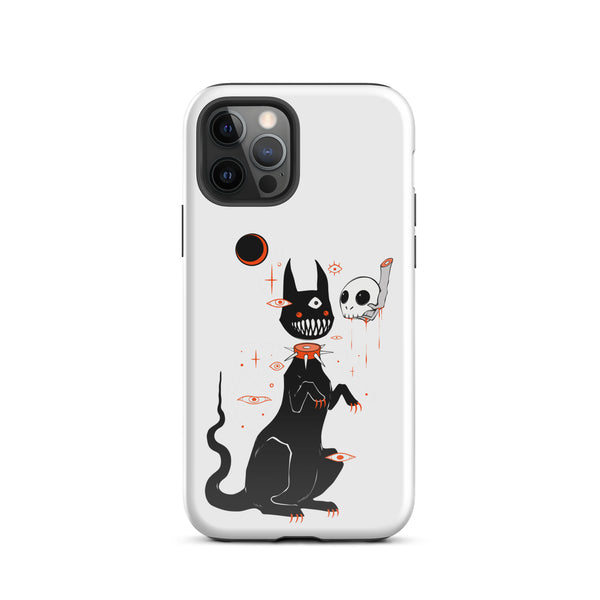 Black Cat & Skull Phone Case, Goth Accessories