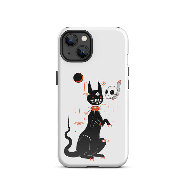 Black Cat & Skull Phone Case, Goth Accessories