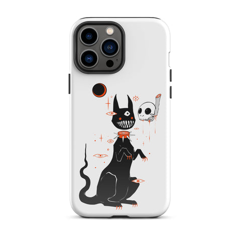 Black Cat & Skull Phone Case, Goth Accessories