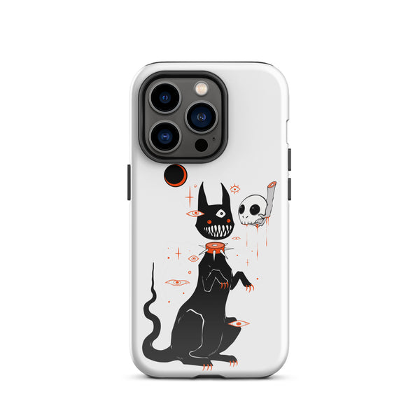 Black Cat & Skull Phone Case, Goth Accessories
