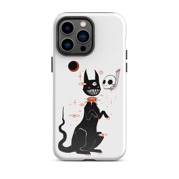 Black Cat & Skull Phone Case, Goth Accessories