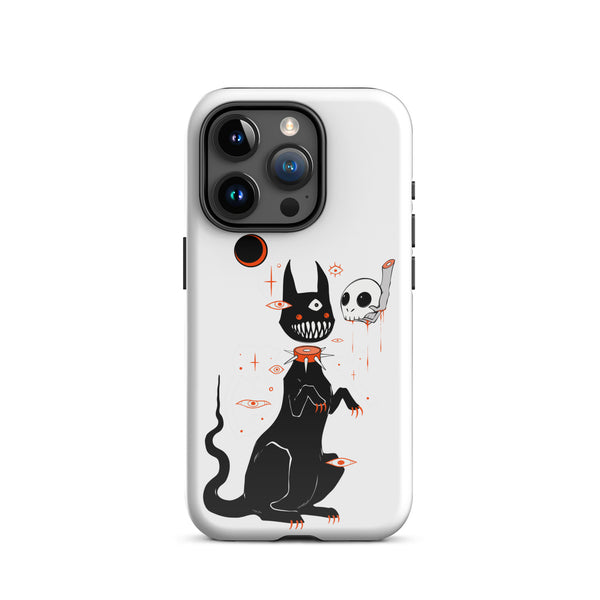 Black Cat & Skull Phone Case, Goth Accessories