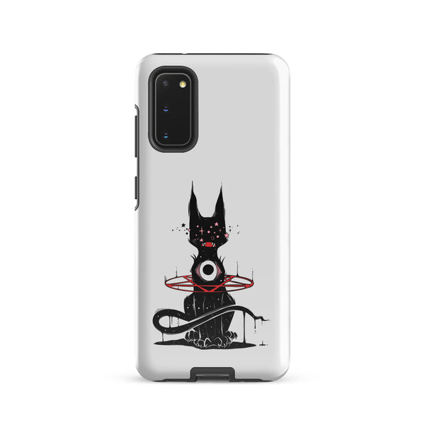 Demon Cat, Tough case for Samsung® featuring a unique illustration of a demon cat with a mystical aura.