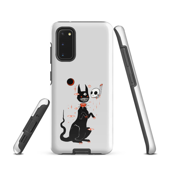 Black Cat And Skull, Tough case for Samsung® with cute black cat and skull illustration on a shock-absorbing case.