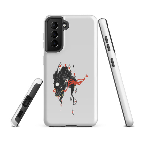 Wolf, Tough case for Samsung® featuring an original wolf illustration with glossy finish, designed for Samsung Galaxy S21 FE.
