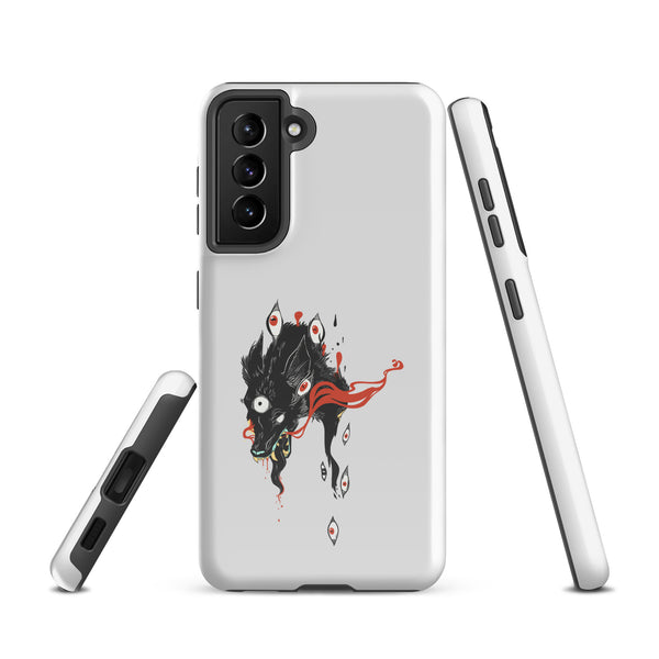Wolf, Tough case for Samsung® featuring original wolf illustration, impact-resistant with dual-layer protection for Galaxy S21.
