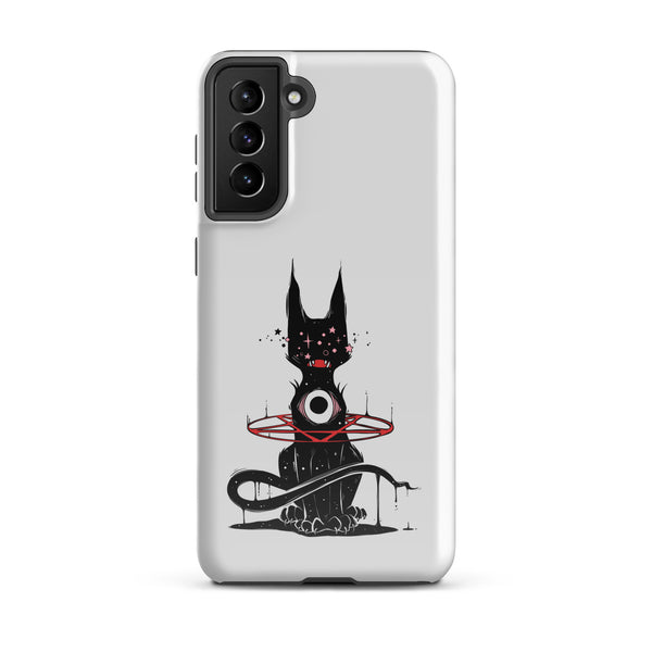 Demon Cat, Tough case for Samsung® featuring original illustration of a demon cat design.