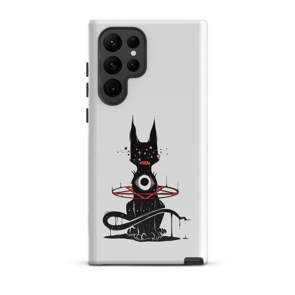 Demon Cat, Tough case for Samsung® featuring original illustration of a demon cat, impact-resistant design.