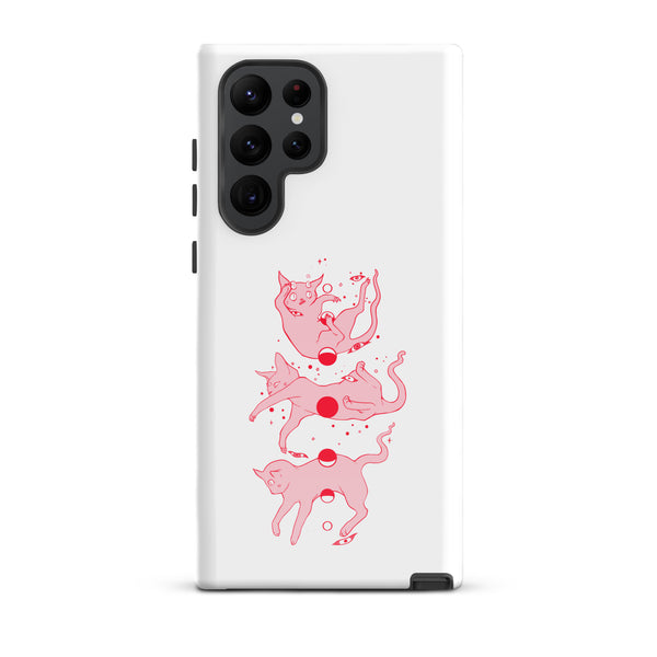 Cat Phases, Tough case for Samsung® featuring original illustration of cats and moons.