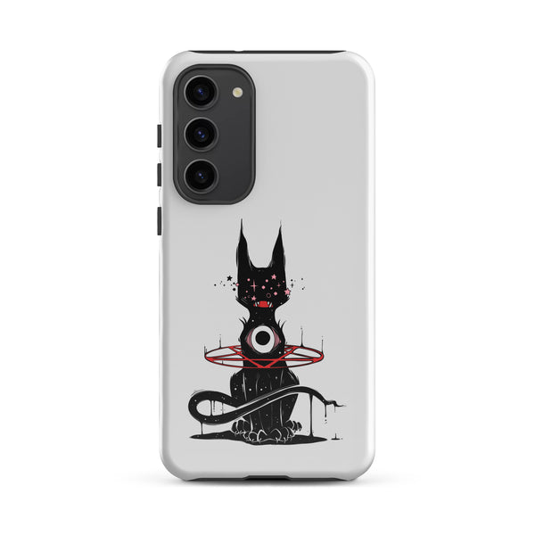 Demon Cat, Tough case for Samsung® featuring original illustration of a demon cat with an eerie design.