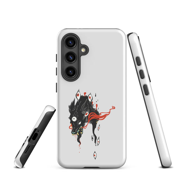 Wolf, Tough case for Samsung® featuring original wolf illustration on glossy surface, designed for Samsung Galaxy S24.
