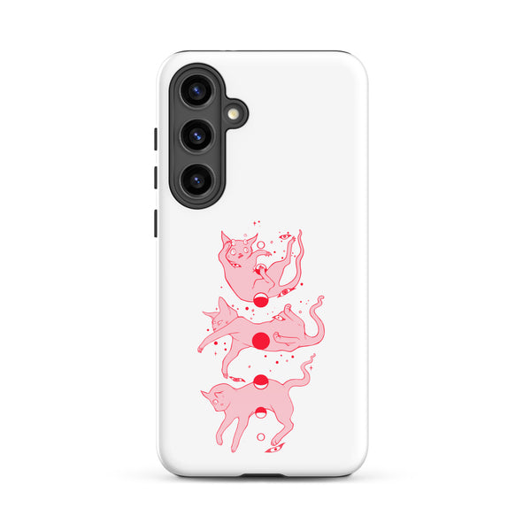 Cat Phases, Tough case for Samsung® featuring original cat illustration with moon phases.