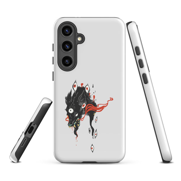Wolf, Tough case for Samsung® featuring a unique wolf illustration on a glossy surface, designed for Samsung Galaxy S24 Plus.