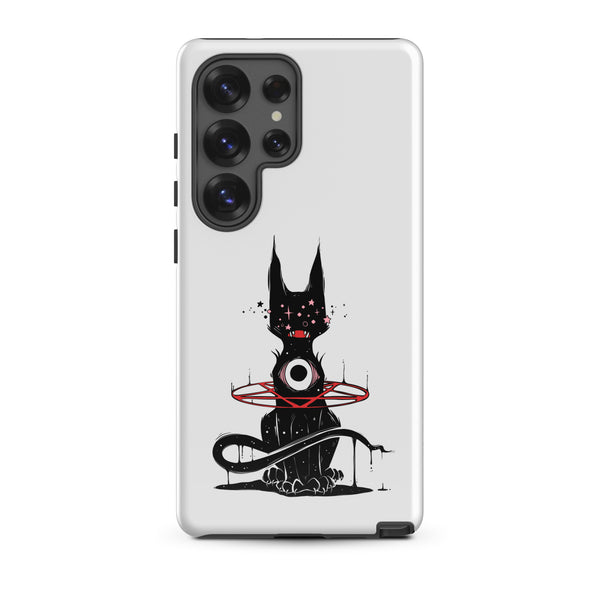 Demon Cat, Tough case for Samsung® featuring a unique illustration of a demon cat design.